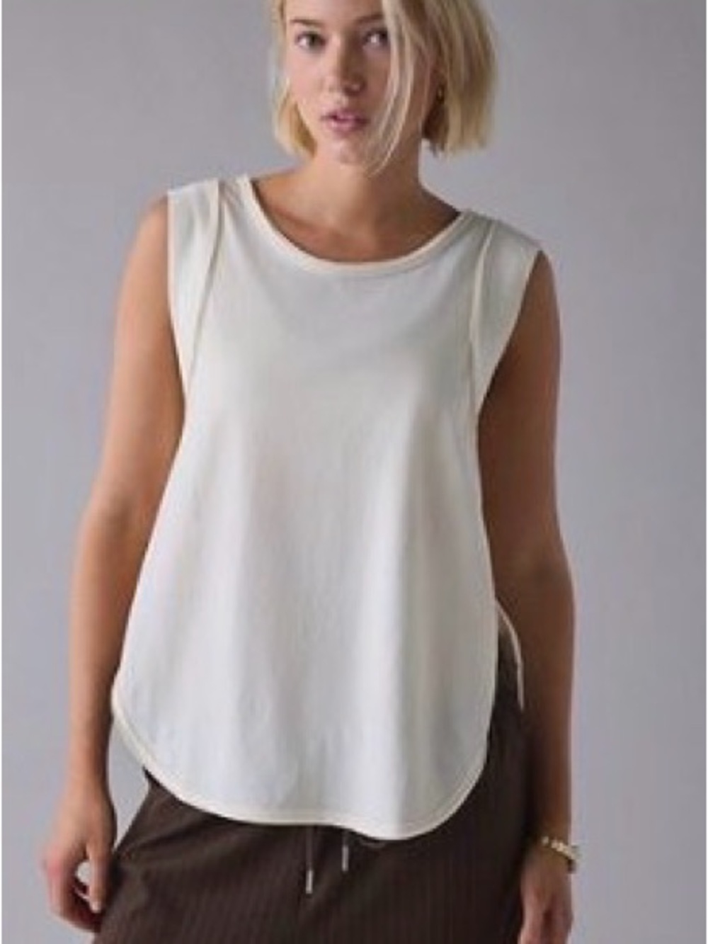 Out from Under Scoop Neck Muscle Tank Top in Vanilla